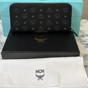 MCM Black Long Wallet for Women Brand New